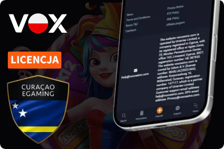 vox casino Licencja