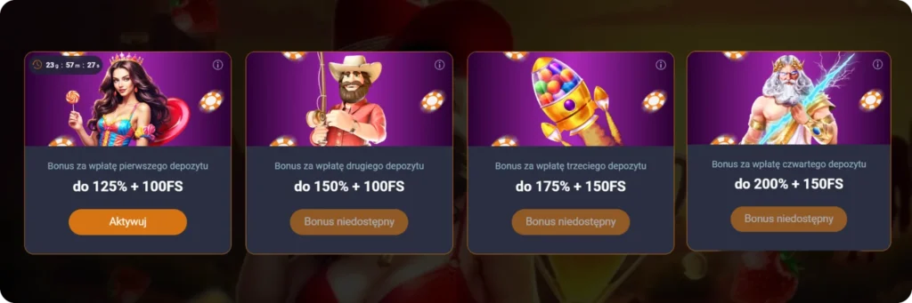 Bonus powitalny dla nowych graczy kasyna