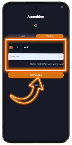 Gib deine Anmeldedaten ein