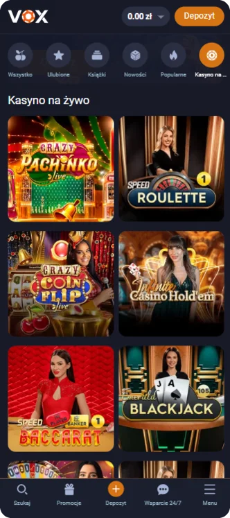 Kasyno na żywo Vox Casino