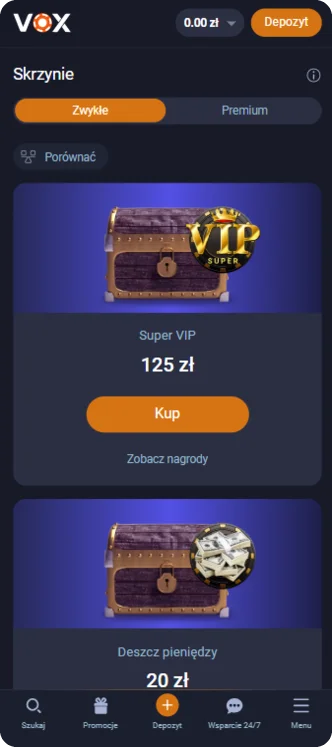 Skrzynie Vox Casino