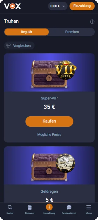 Vox Casino Truhen