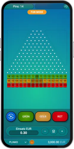 Spielschnittstelle mit Einstellungen