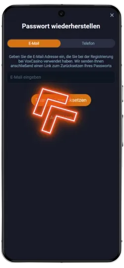 Anforderungen zum Zurücksetzen des Passworts