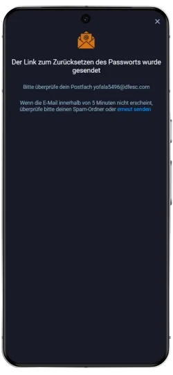 Öffnen Sie Ihre E-Mail, um die Bestätigung zu erhalten.